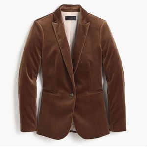 Jcrew Parka Blazer in Velvet,brown